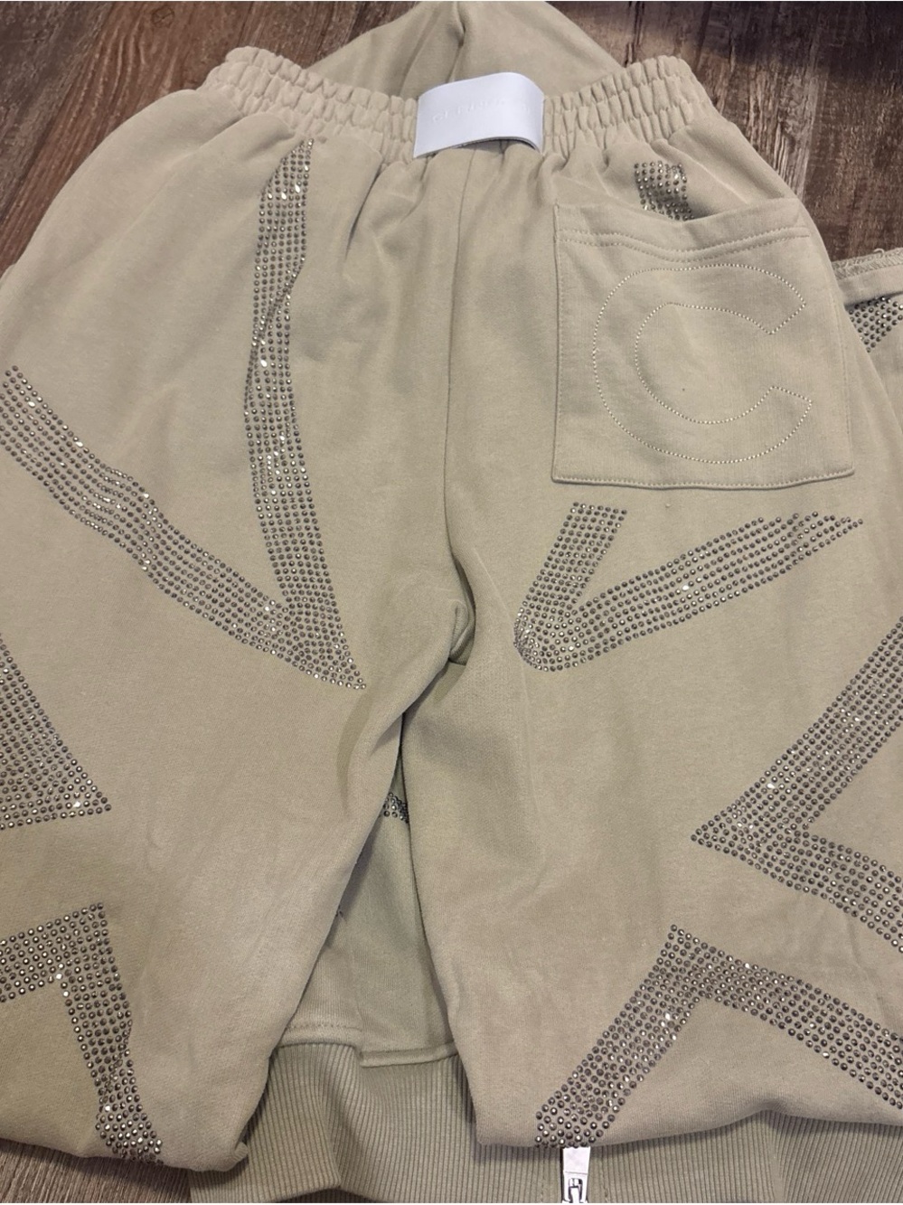 Embellished Olive Zip Hoodie & Jogger Jumpsuit Set - Picture 6 of 8